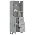 Highboard Concrete Grey 69.5x34x180 cm Engineered Wood 3189473