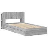 Bed Frame with Storage Grey Sonoma 100 x 200 cm Engineered Wood 3433547