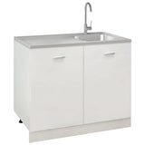 Kitchen Sink with Drainer Set Silver 1000x600x155 mm Stainless Steel 147237