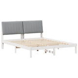 Bed Frame with Headboard White 150 x 200 cm Solid Pine Wood 3394417