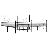 Metal Bed Frame without Mattress with Footboard Black 193x203cm 374363