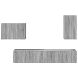 TV Wall Cabinet Set 4 pcs Grey Sonoma Engineered Wood 3408940