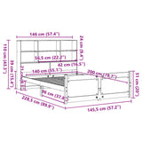 Bookcase Bed without Mattress White 140x200cm Solid Wood Pine 3322472