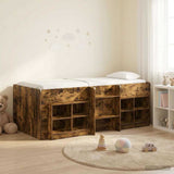 Loft Bed Frame with Cabinet 3 pcs Smoked Oak Engineered Wood 3423434