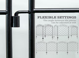 Steel Decorative Swirls Outdoor Picket Fence Panels Set of 4, Black T3398P323777