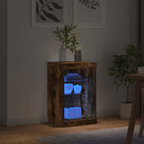 Sideboard with LED Lights Smoked Oak 41x37x67 cm 836725