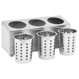 Cutlery Holder 3 Grids Rectangular Stainless Steel 51226