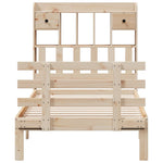 ZNTS Bookcase Bed without Mattress 90x200cm Solid Wood Pine 3322790