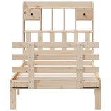 ZNTS Bookcase Bed without Mattress 100x200cm Solid Wood Pine 3322792