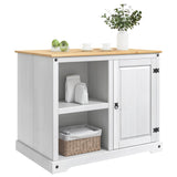 Kitchen Trolley 2 pcs White and Honey Wax 112 x 77 x 91.5 cm 3425383