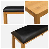 Dining Set 3 pcs Black Solid Oak Wood 3430274
