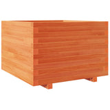 Garden Planter Wax Brown 70x70x49.5 cm Solid Wood Pine 3282526