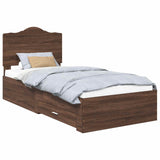Bed Frame with Headboard Brown Oak 100 x 200 cm Engineered Wood 3413645