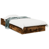 Bed Frame with Drawers without Mattress Smoked Oak 90x200 cm 3280682