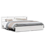 Bed Frame with Headboard without Mattress White 180x200 cm Super King 3306743
