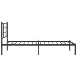 Bed Frame Black Powder-Coated Steel Single Modern Bed Frame 355556