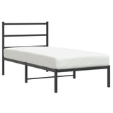 Metal Bed Frame without Mattress with Headboard Black 90x200cm 355358