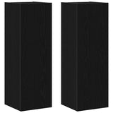 TV Cabinet Set 8 pcs Black Oak Engineered Wood 3332528