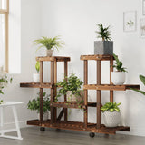 Flower Stand with Wheels 110x25x78 cm Solid Wood Fir 362855