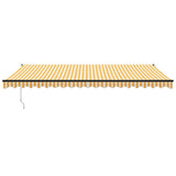 Retractable Awning Yellow and White 5x3 m Fabric and Aluminium 3154460