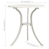 Bistro Set White Cast Aluminium Small Ergonomic Bistro Set 315593