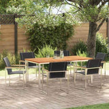 Garden Dining Set 7 pcs Solid Acacia Wood and Stainless Steel 3334818