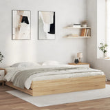 Bed Frame with Drawers without Mattress Sonoma Oak 200x200 cm 3207247