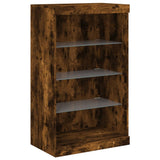Sideboard with LED Lights Smoked Oak 60.5x37x100 cm 836711