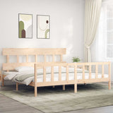 Bed Frame without Mattress Super King Size Solid Wood Pine 3193351