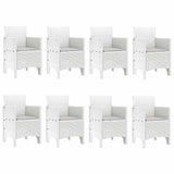Garden Dining Set 9 pcs Light Grey Polypropylene 3378749