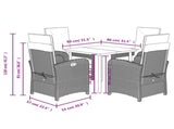5 Piece Garden Dining Set with Cushions Beige Poly Rattan 3212578