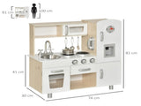 Kids Wooden Pretend Play Toy Kitchen Cooking Set Role Play Phone for Boys Girls White T3398P348112