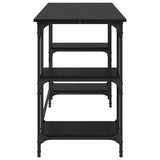 Desk with Shelf Black Oak 140 x 50 x 75 cm Engineered Wood 886270
