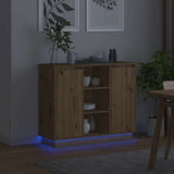 LED Sideboard Artisan Oak 90 x 32 x 75 cm Engineered Wood 869689