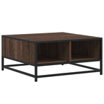 ZNTS Coffee Table Brown Oak 60.5x60.5x30 cm Engineered Wood and Metal 848768