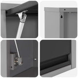 Tool Cabinet Set with Shelf 3 pcs Black Powder-Coated Steel 3321410