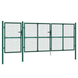 Mesh Garden Gate Green 400x125 cm Galvanised Steel 154537
