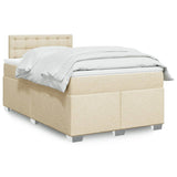 Box Spring Bed with Mattress Cream 120x190 cm Fabric 3285846