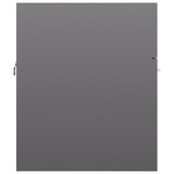 Sink Cabinet with Built-in Basin High Gloss Grey Engineered Wood 3070819