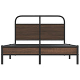 Bed Frame without Mattress 120x190 cm Small Double Brown Oak Engineered Wood 4100461