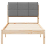 Bed Frame with Upholstered Headboard Light Grey 100 x 200 cm 877999