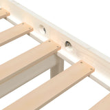 Bed Frame without Mattress White Solid Wood King Size 3101289