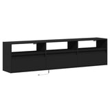 TV Wall Cabinet with LED Black 180x31x45 cm 3307941