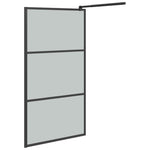 Walk-in Shower Wall 100x195cm Dark ESG Glass Black 151891