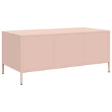 ZNTS Coffee Table Pink 101.5x50x43.5 cm Cold-rolled Steel 851275