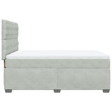 Box Spring Bed with Mattress Light Grey 140x190 cm Velvet 3290912