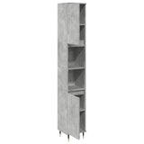Bathroom Cabinet Concrete Grey 30x30x190 cm Engineered Wood 857195