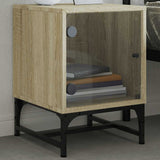 Bedside Cabinets with Glass Doors 2 pcs Sonoma Oak 35x37x50 cm 836523