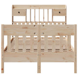 ZNTS Bed Frame without Mattress 135x190 cm Solid Wood Pine 3323275