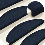 ZNTS Stair Mats Self-adhesive 30 pcs Navy 56x17x3 cm 3365689